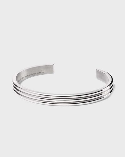 Le gramme 30g godron bracelet, silver