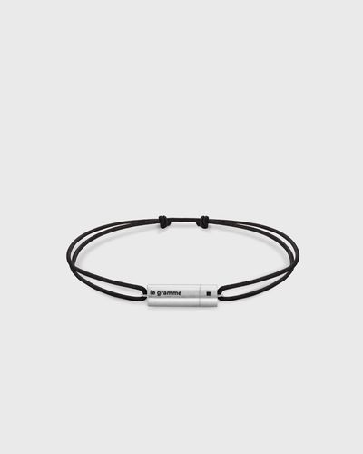 Le gramme 5G CABLE BLACK CORD BRACELET, silver