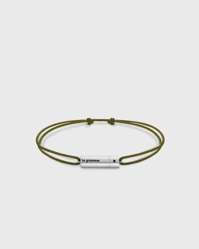 Le gramme 5G CABLE KHAKI CORD BRACELET, silver