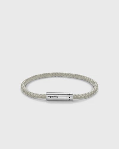 Le gramme 7g beige leather cable bracelet, beige