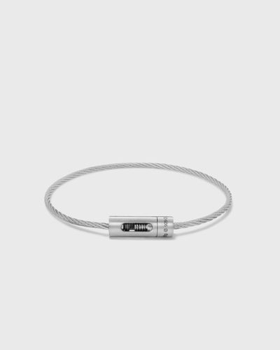 Le gramme 9g brushed sterling silver punched cable bracelet, silver