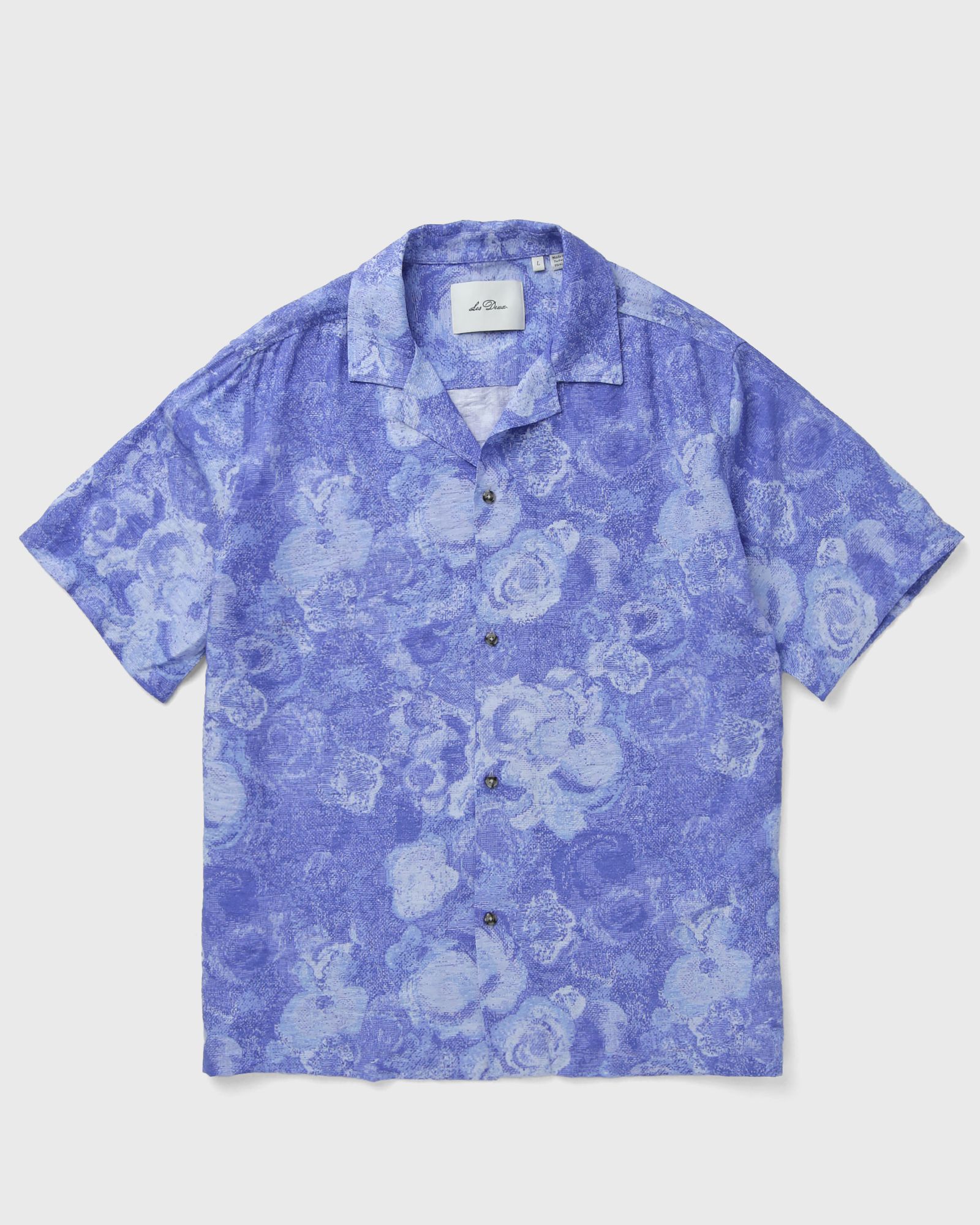 Les Deux Bouquet AOP SS Shirt, blue