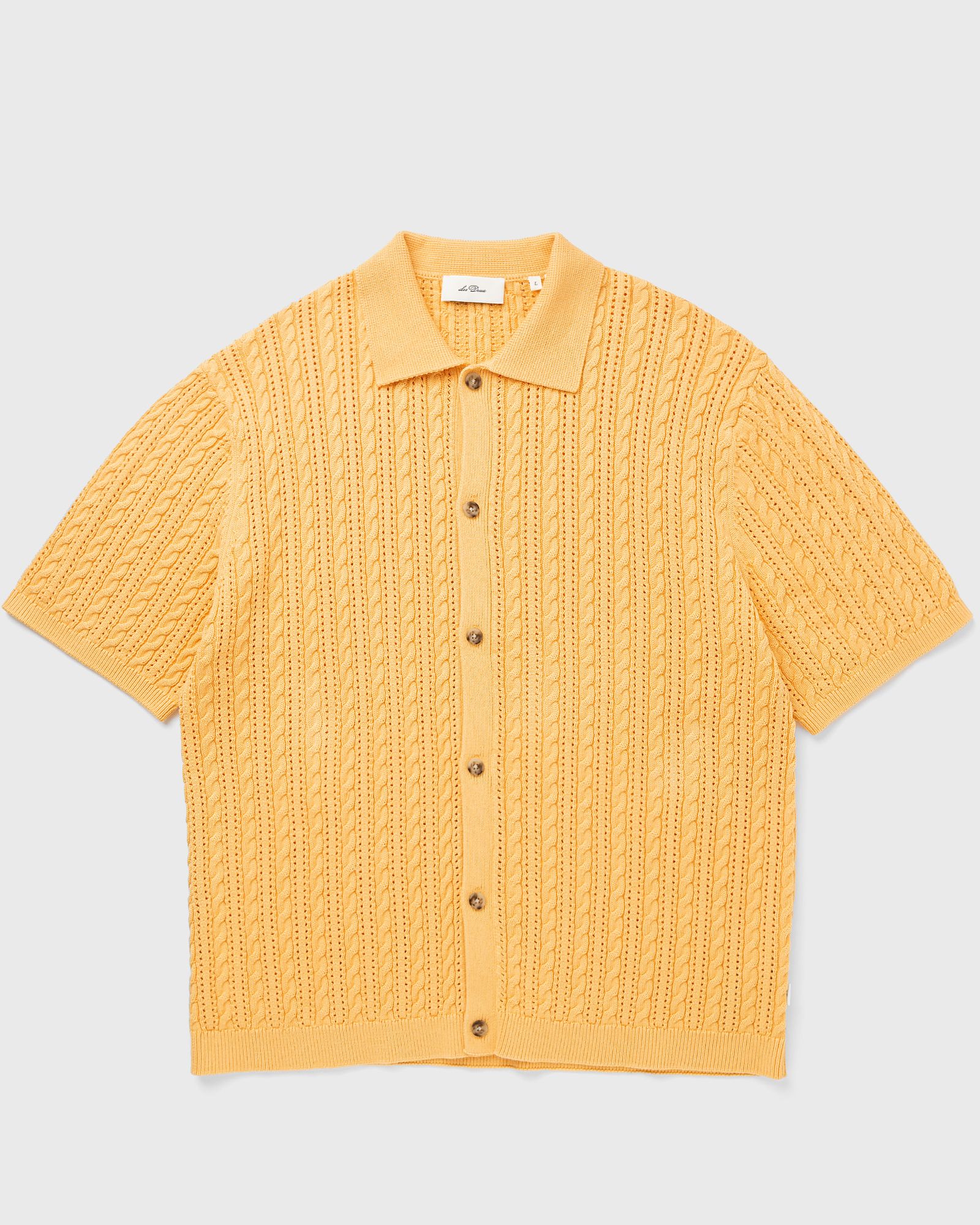 Les Deux Cable Knitted SS Shirt, orange