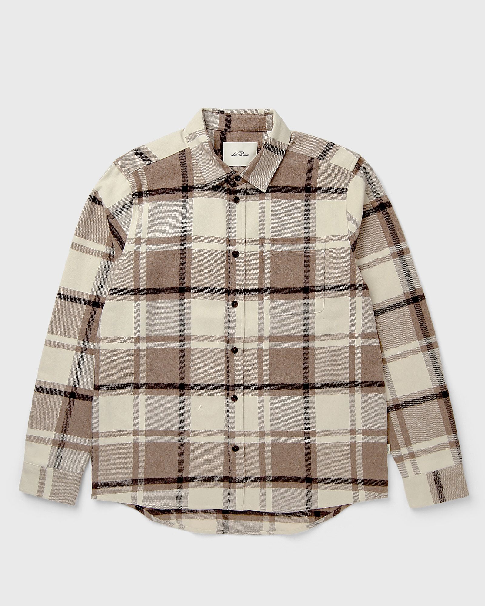 Les Deux Herren Beige Check Flannel Shirt