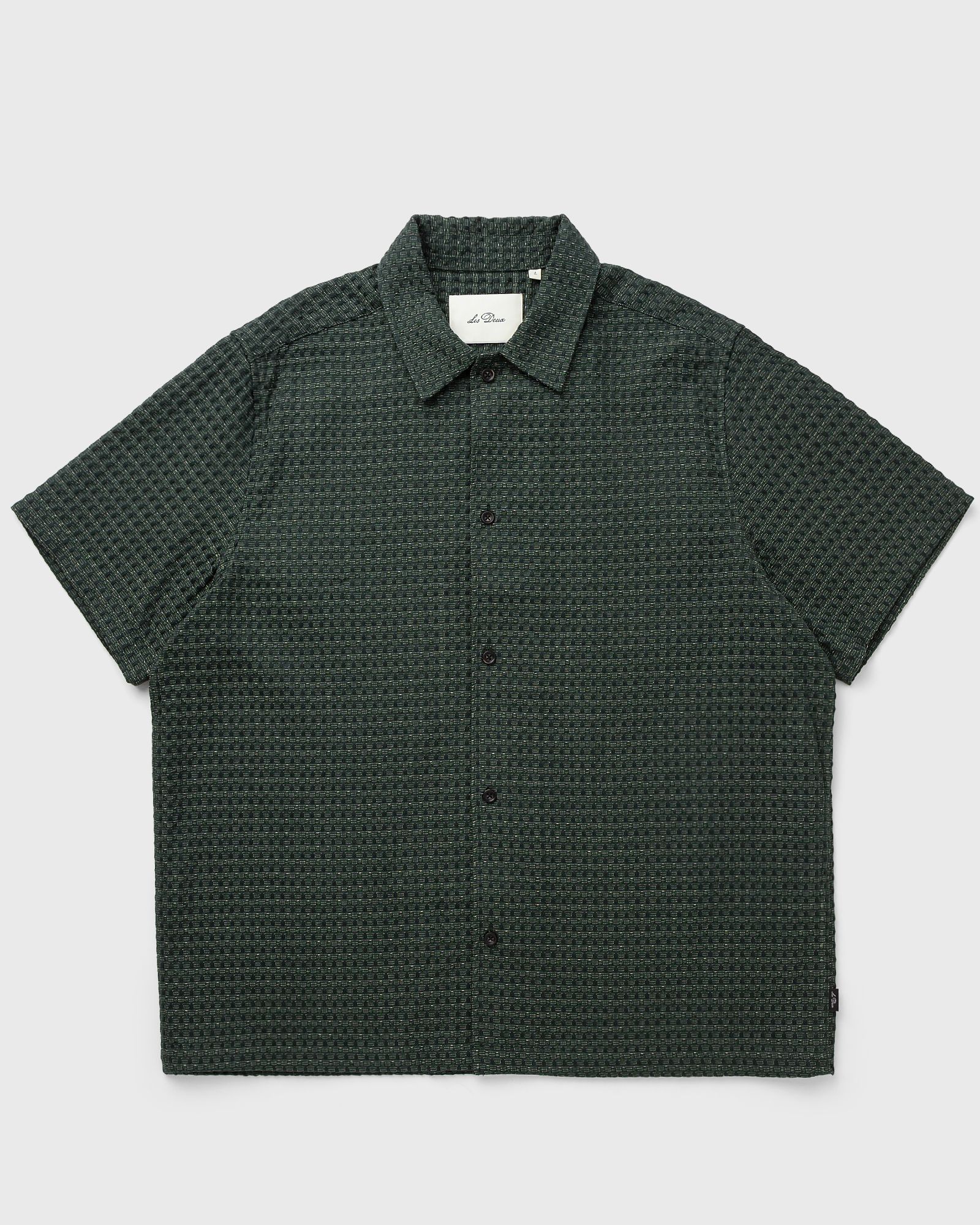 Les Deux Check Seersucker SS Shirt, green