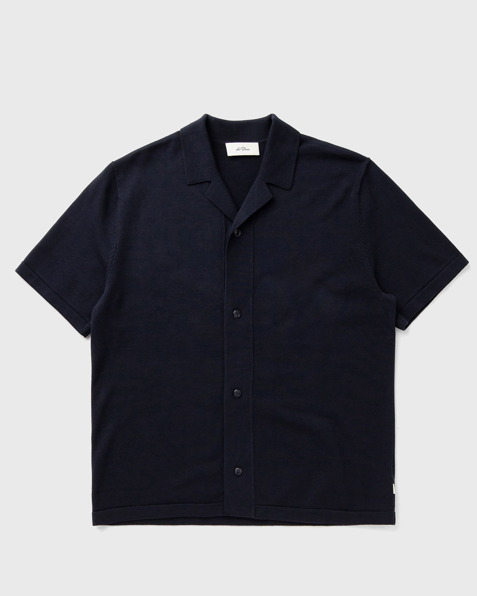 Les Deux Emmett Arabesque Knitted SS Shirt, blue