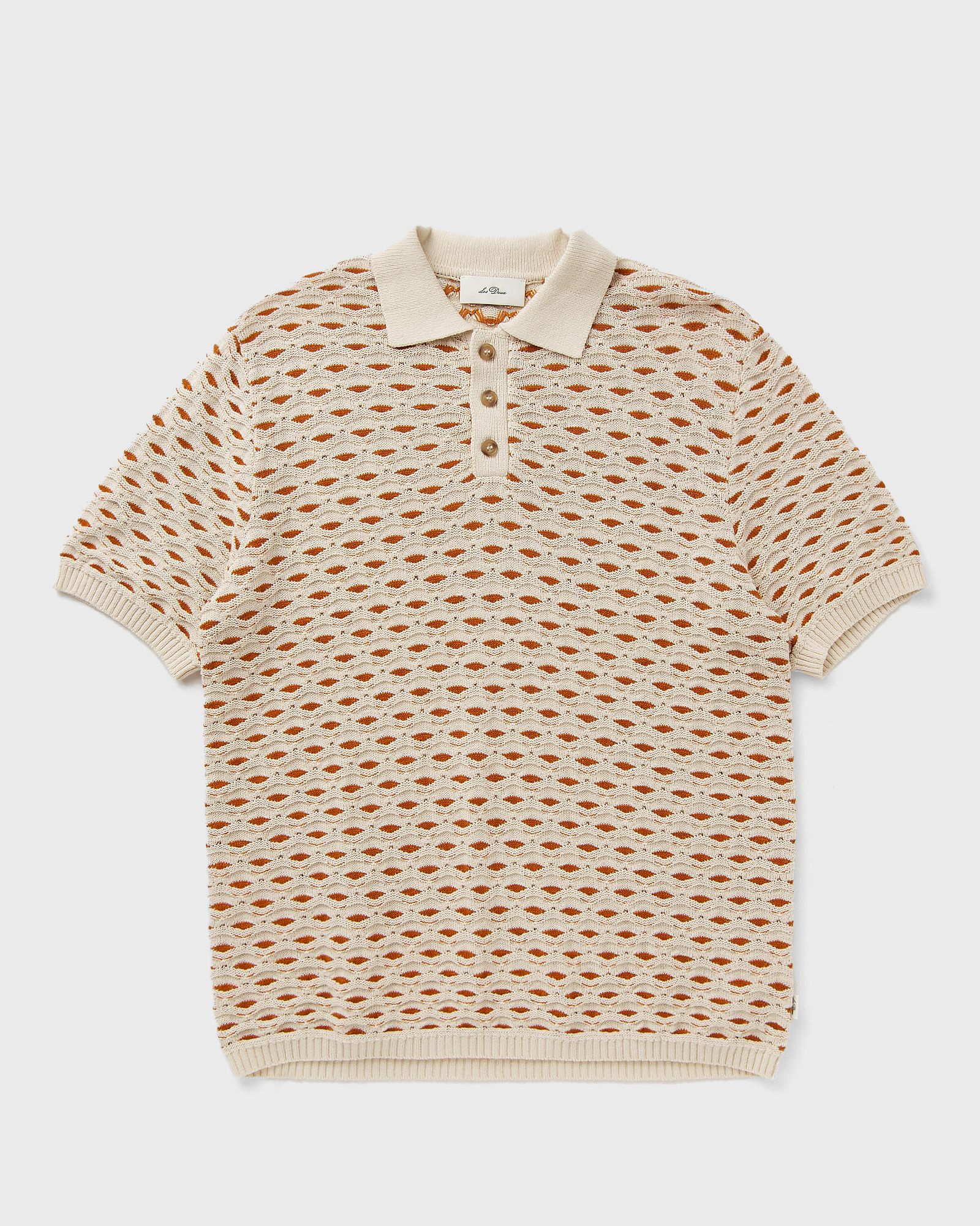 Les Deux Esmay Shell Knitted Polo, orange|white