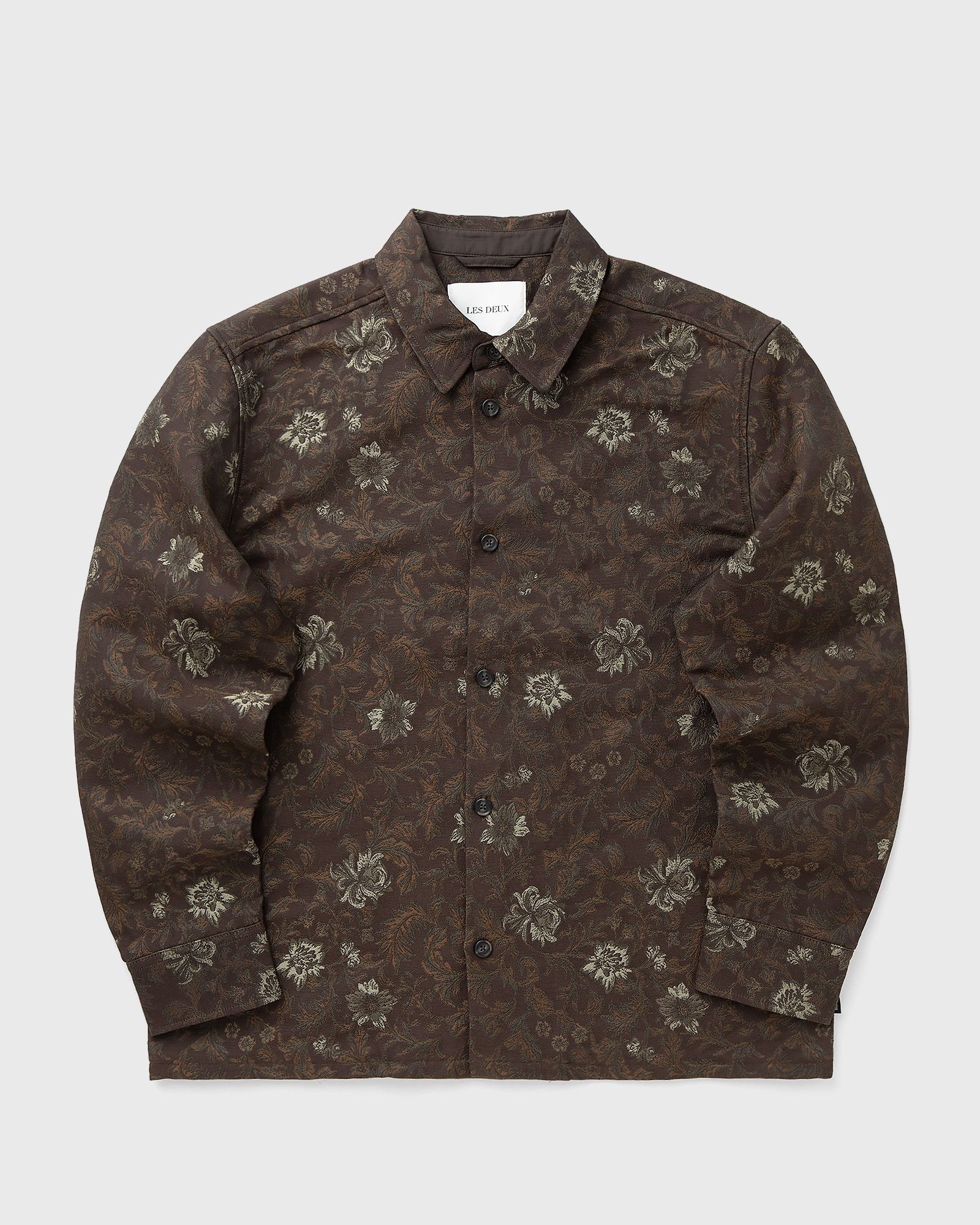 Les Deux Kaleb Flower Jacquard Overshirt, brown