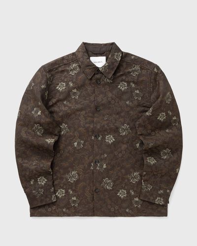 Les Deux Kaleb Flower Jacquard Overshirt, brown