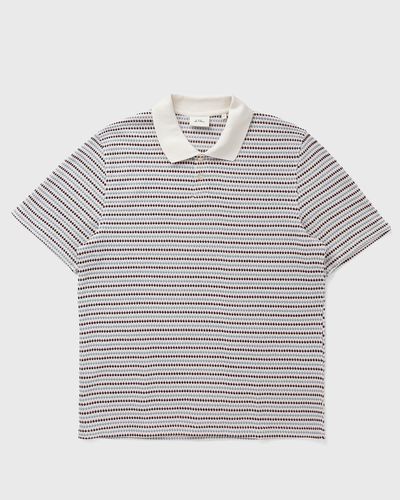 Les Deux Knitted Stripe Polo, white