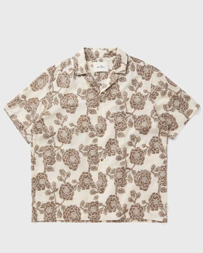 Les Deux Lesley Flower Jacquard SS Shirt, beige