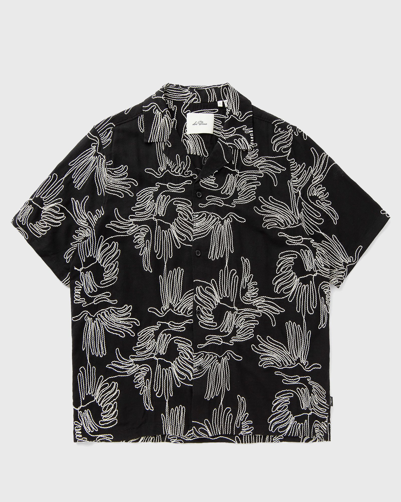 Les Deux Liam AOE Flower SS Shirt, black