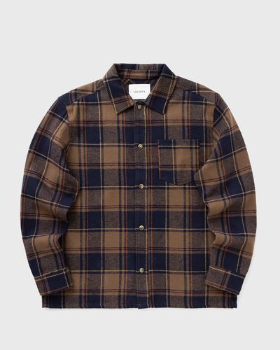 Les Deux Loan Check Twill Overshirt, brown