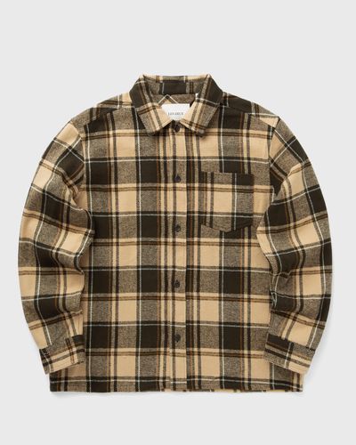 Les Deux Loan Check Twill Overshirt, beige
