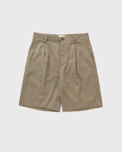 Les Deux Reece Pleated Slub Shorts, green