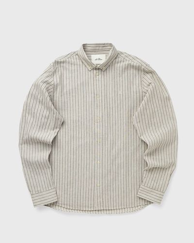 Les Deux Stripe Cotton-Linen Shirt, beige