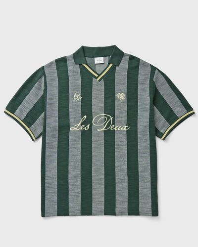 Les Deux Stripe Jacquard Football Jersey, green