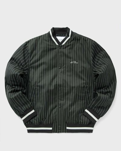 Les Deux Varsity Tech Pinstripe Jacket, black|green