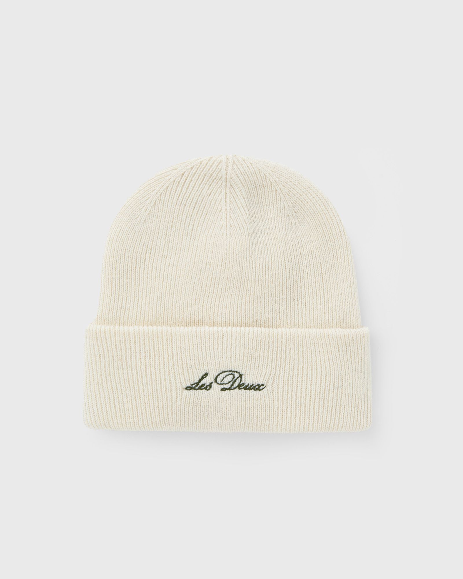 Les Deux Wayne Embroidered Beanie, beige