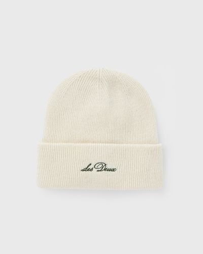 Les Deux Wayne Embroidered Beanie, beige