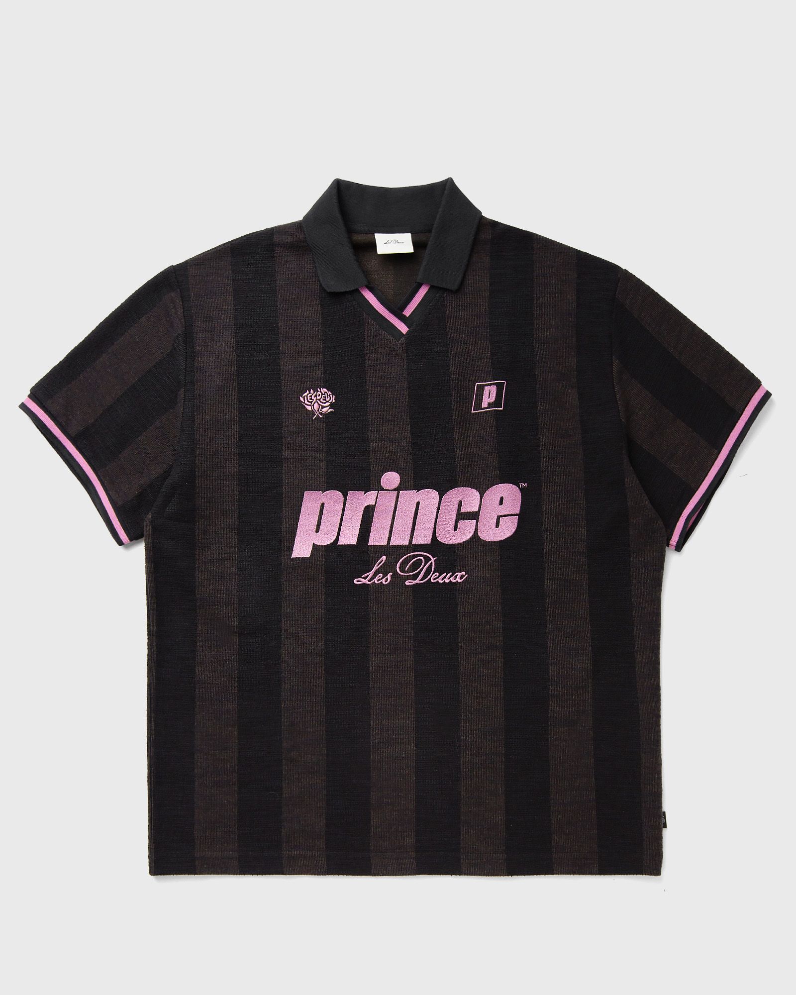Les Deux X Prince Stripe Jacquard Polo, grey