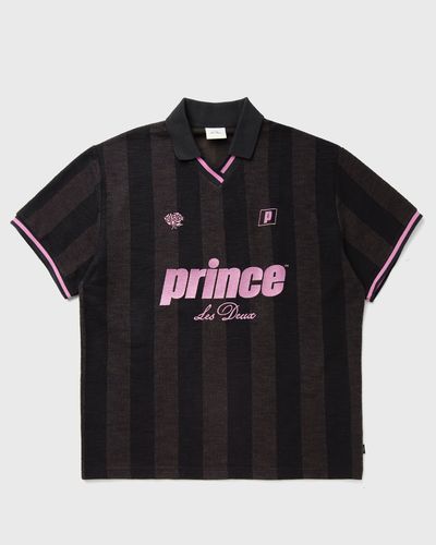 Les Deux X Prince Stripe Jacquard Polo, grey