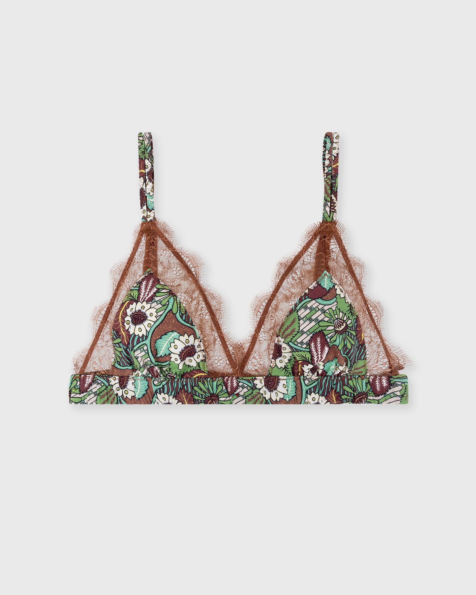 love stories Love Lace Bralette, brown|green