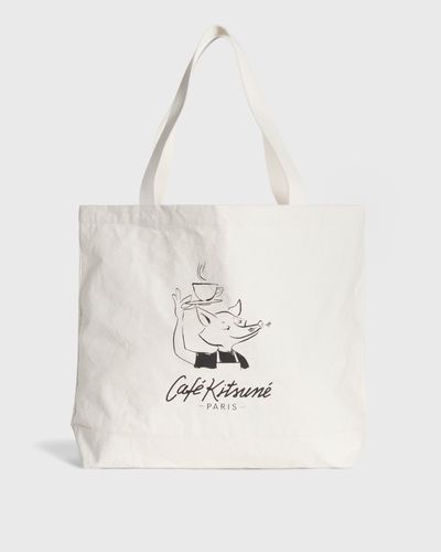 Maison Kitsune BARISTA FOX TOTE, beige