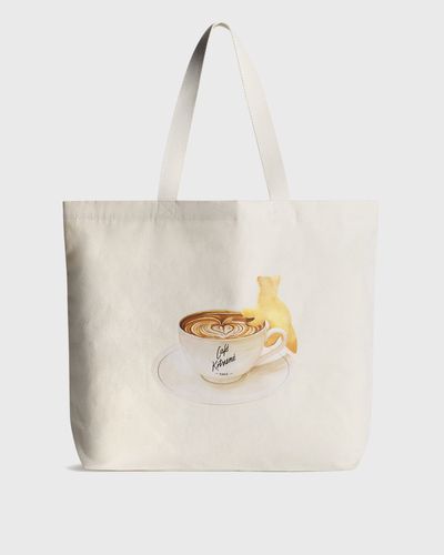 Maison Kitsune CAFÉ KITSUNÉ CAPPUCCINO TOTE, beige