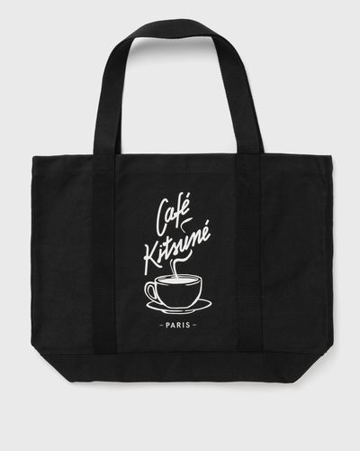 Maison Kitsune CAFÉ KITSUNÉ COFFEE CUP TOTE, black