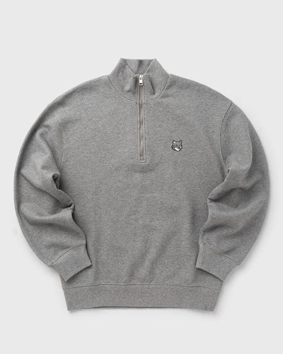 Maison Kitsune FOX HEAD COMFORT HALF ZIP SWEATSHIRT, grey
