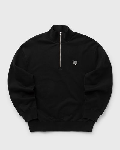 Maison Kitsune FOX HEAD COMFORT HALF ZIP SWEATSHIRT, white