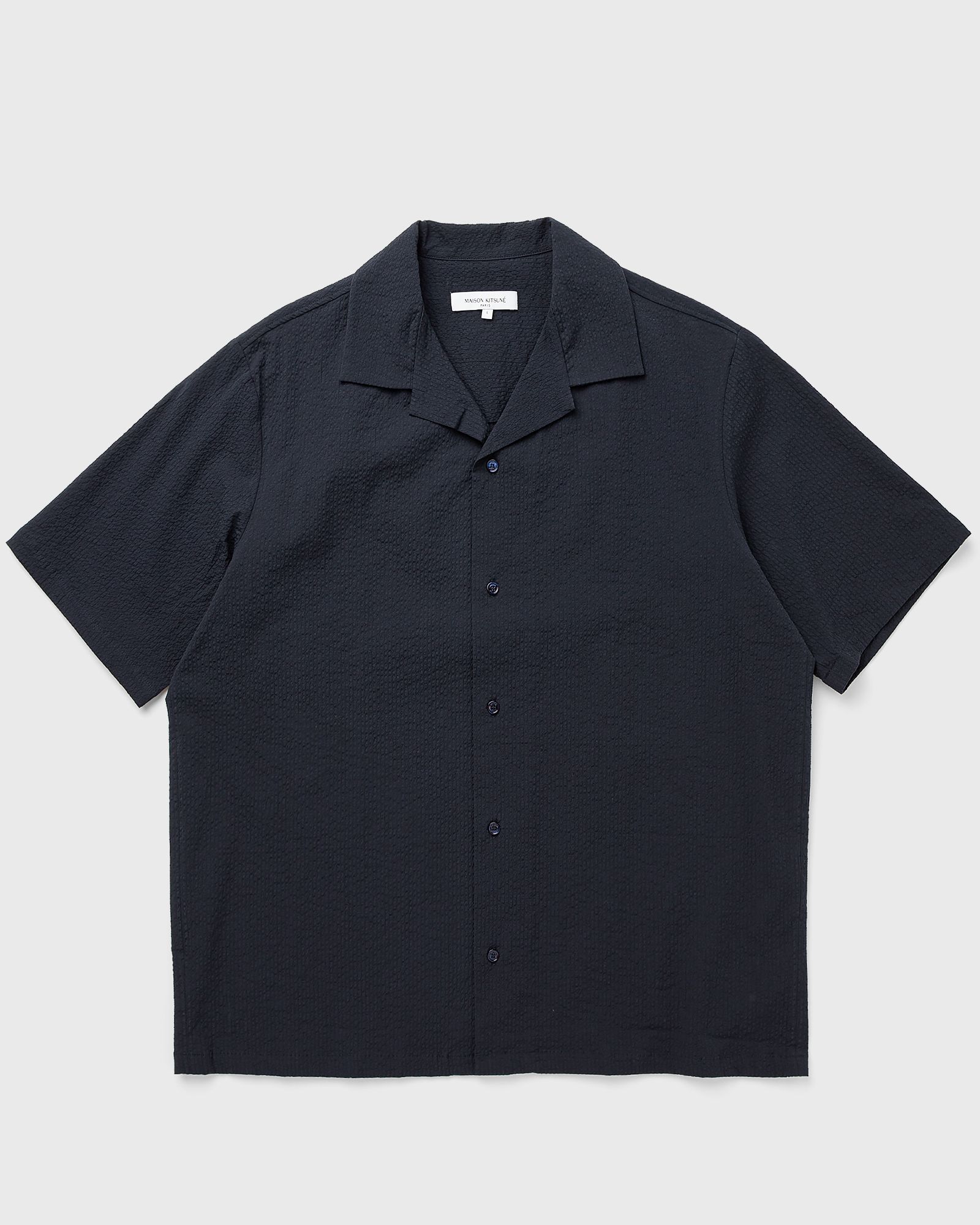 Maison Kitsune SEERSUCKER RESORT SHIRT, blue