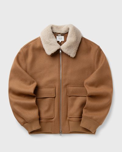 Maison Kitsune SHEARLING COLLAR JACKET, brown