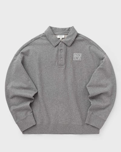 Maison Kitsune STAMP OVERSIZE POLO SWEASHIRT, grey