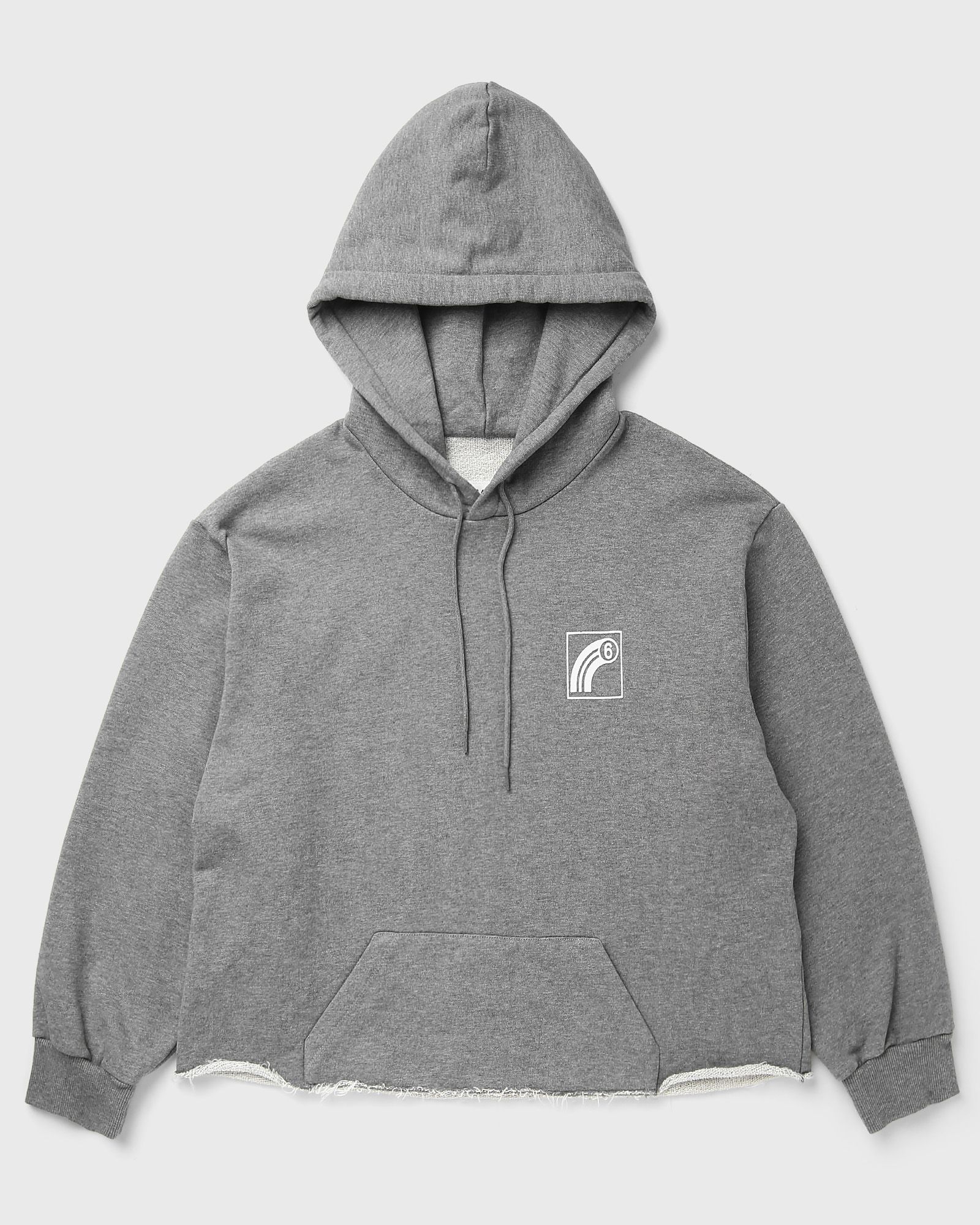 MM6 Maison Margiela Cropped Cotton Hoodie — Grey