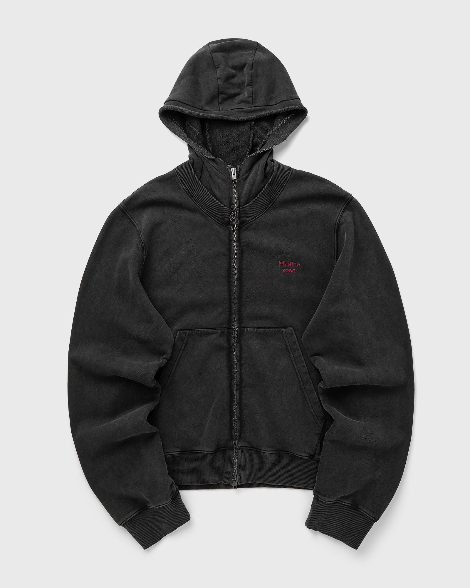 Martine Rose HOODED ZIP CREW, black