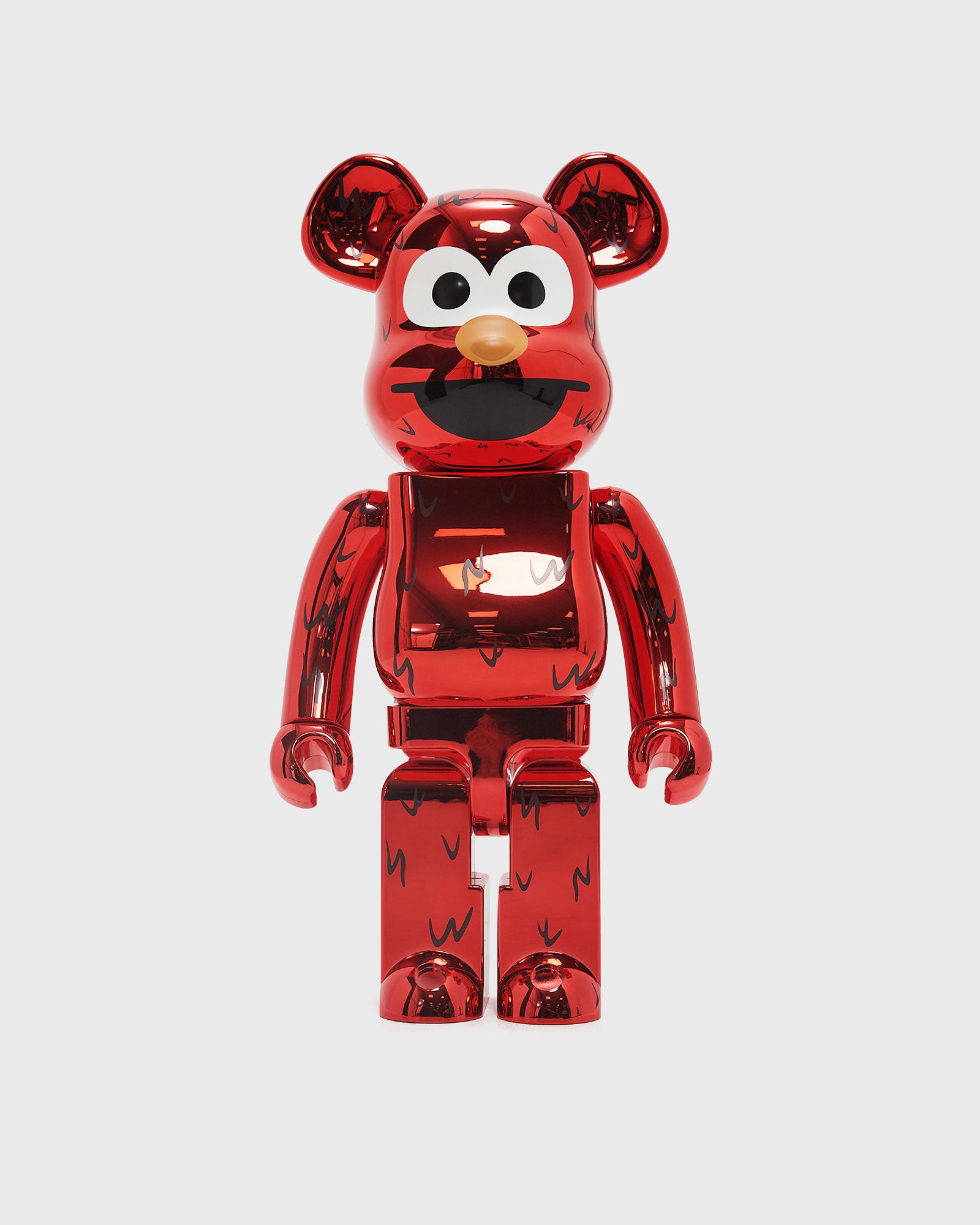 MEDICOM BEARBRICK 1000% SESAME STREET ELMO CHROME, red