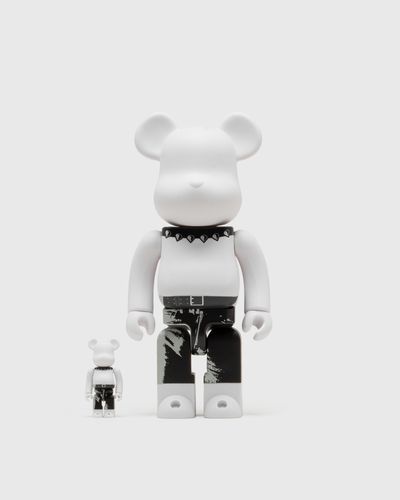 MEDICOM BEARBRICK 400% ANDY WARHOL X THE ROLLING STONES STICKY FINGERS 2-PACK, white
