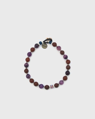 MIKIA 6mm stone bracelet, brown|purple