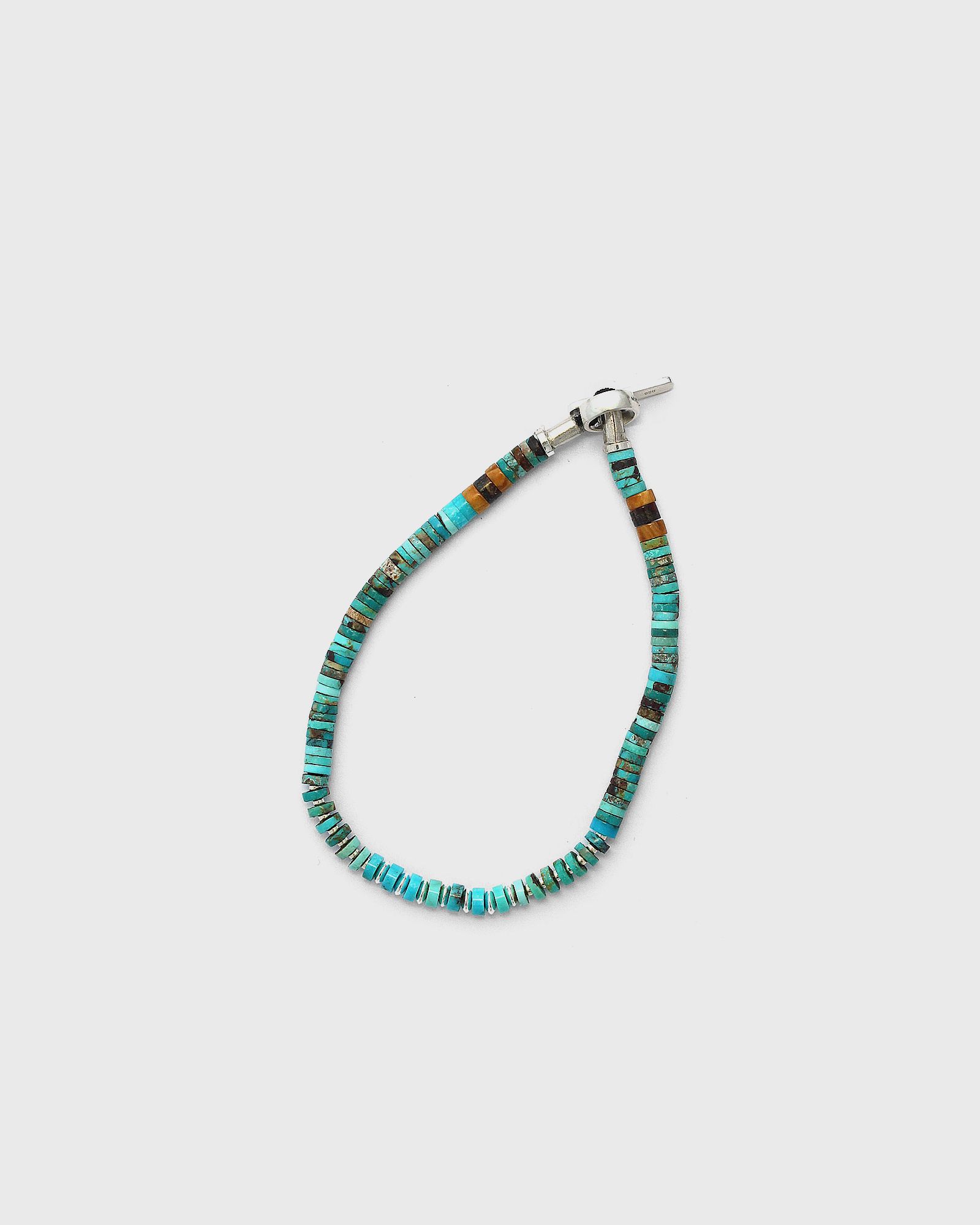 MIKIA Silver heishi bracelet, blue