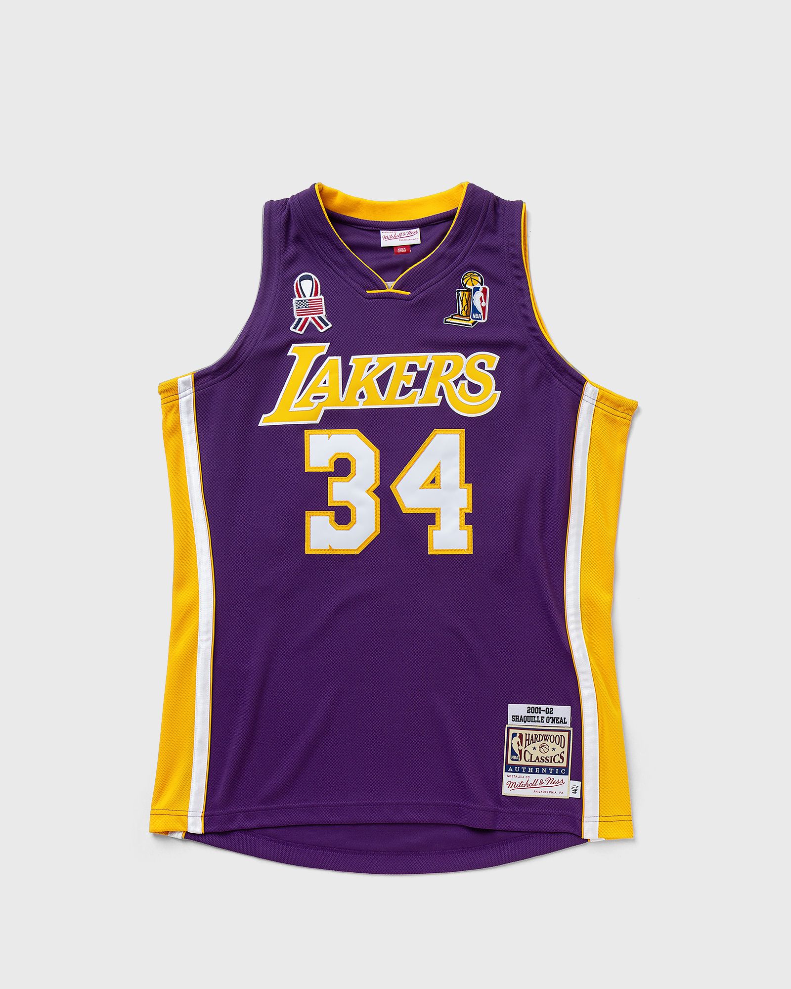 Mitchell & Ness NBA AUTHENTIC FINALS JERSEY LOS ANGELES LAKERS 2001-02 SHAQUILLE O'NEAL #34, purple