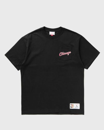 Mitchell & Ness NBA DOUBLE HIT SS POCKET TEE VINTAGE LOGO CHICAGO BULLS, black