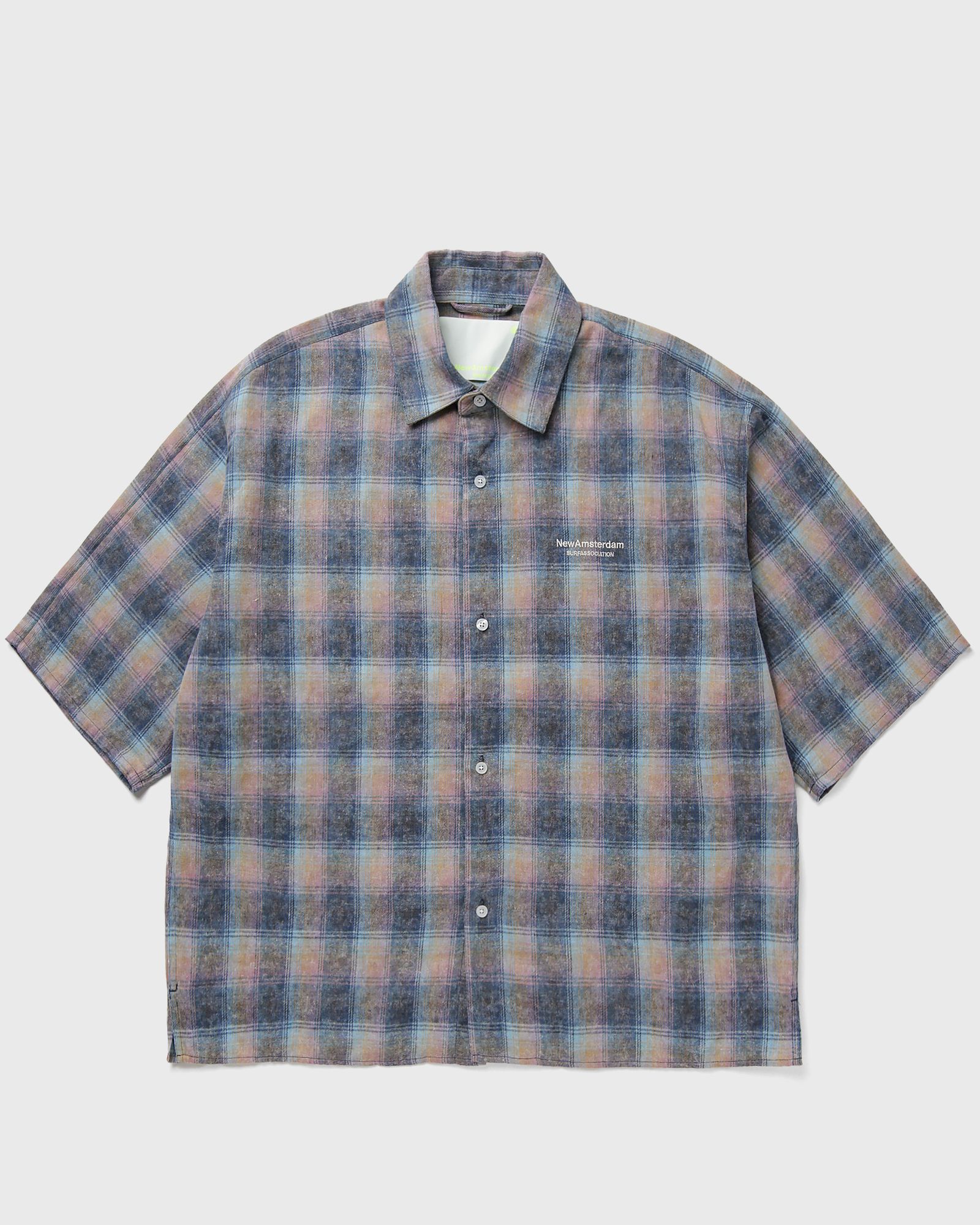 New Amsterdam FLANEL SHORT SLEEVE BUTTON-UP, multi