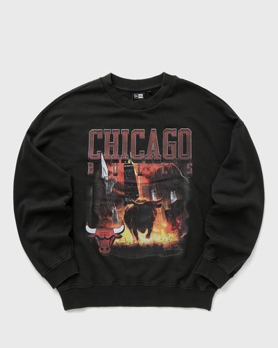 new era NBA WASHED GRPHC OS CREW HOODIE CHICAGO BULLS, grey