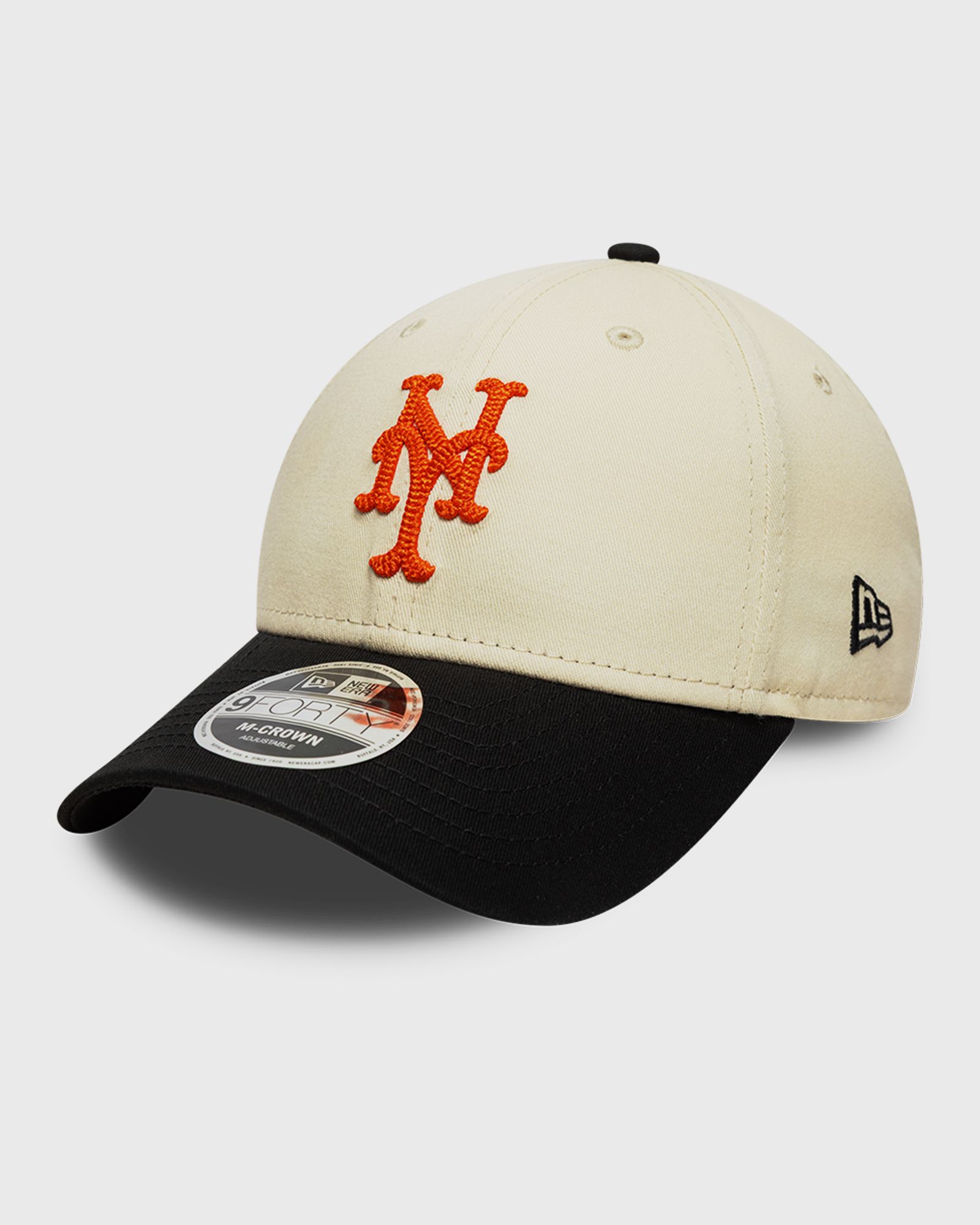 new era SIDE SCRIPT 9FORTY MC NEW YORK METS, black|beige