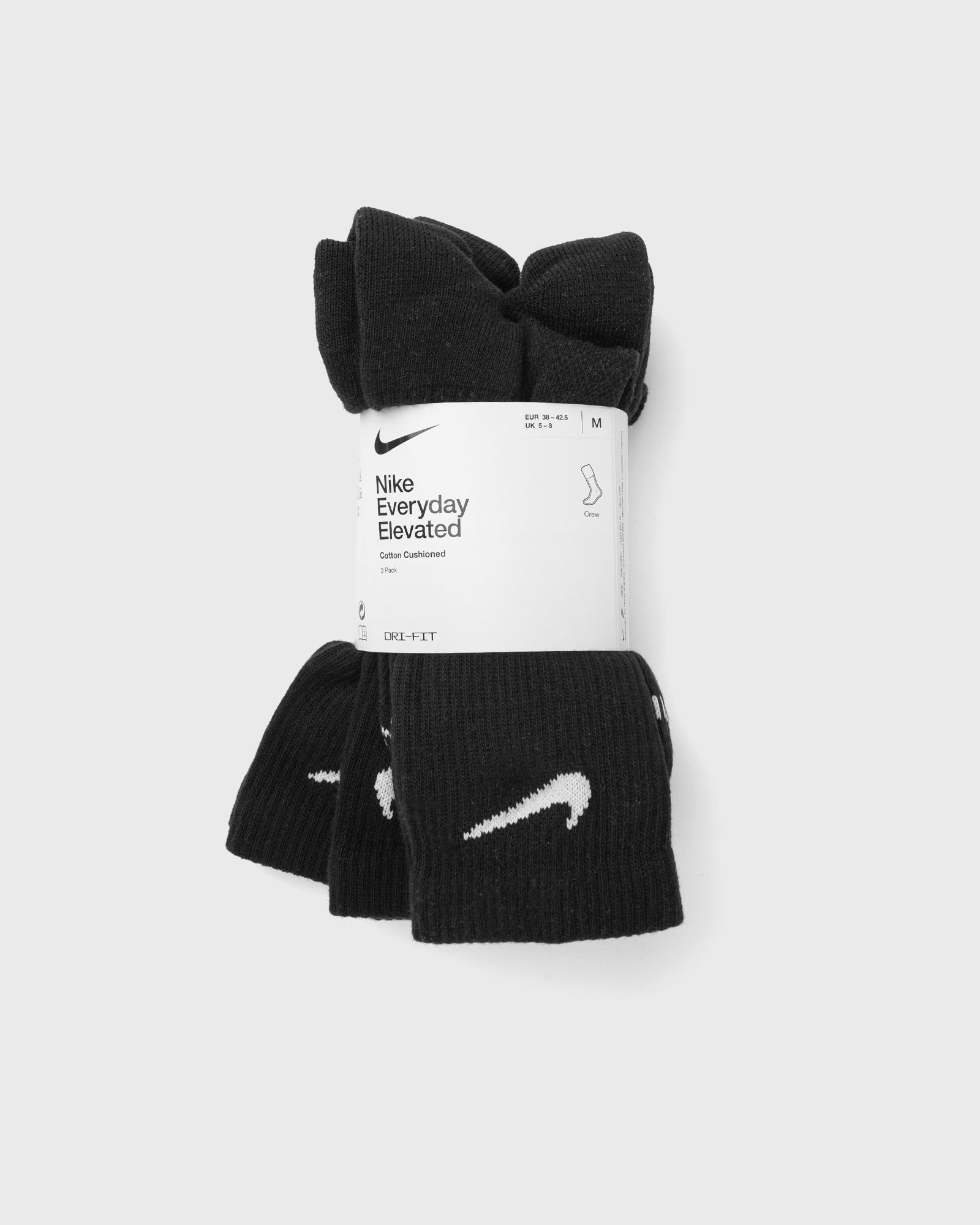 Nike EVERYDAY ELEVATED CREW SOCKS 3PACK, black