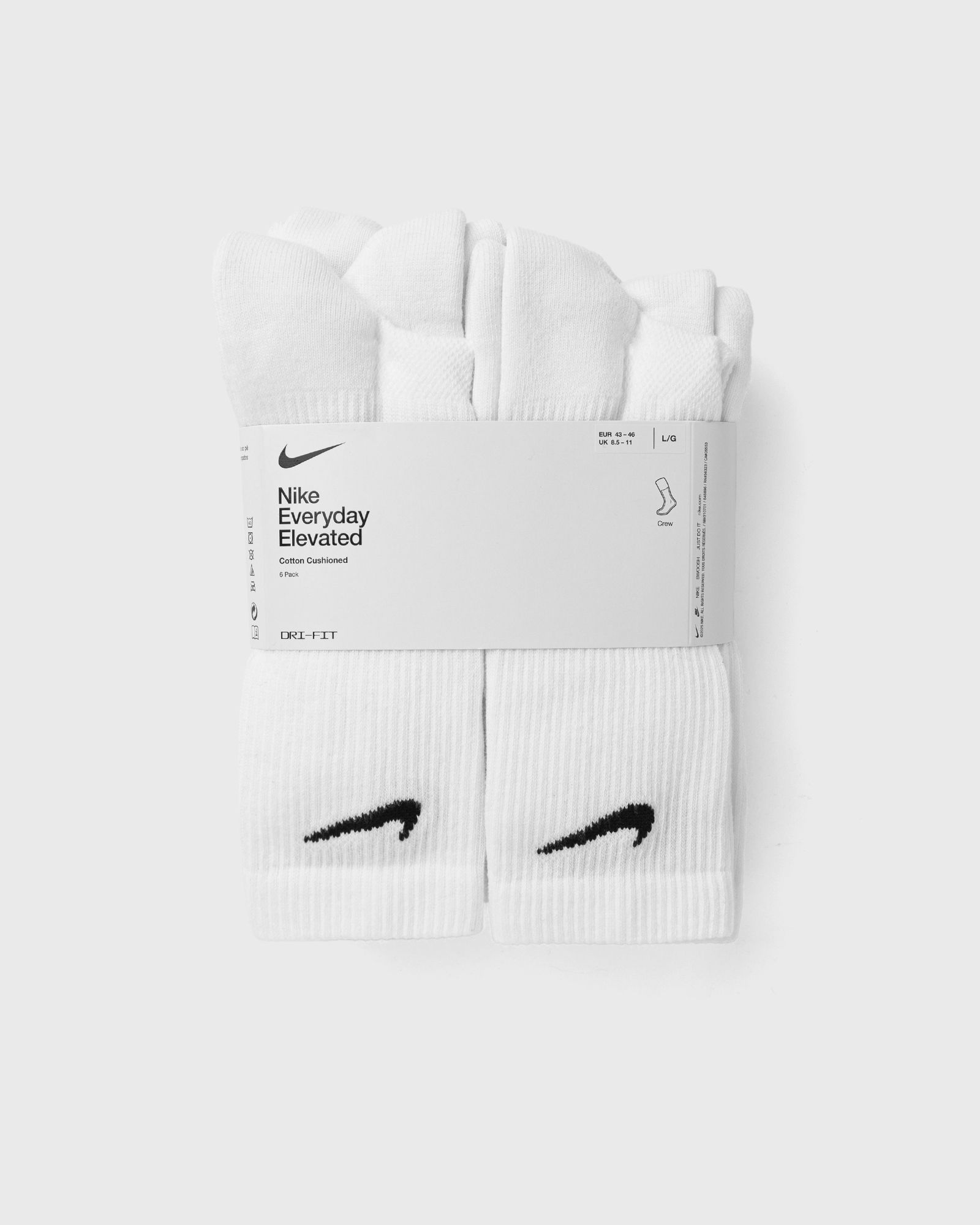 Nike Everyday Elevated Crew-Socks 6P, white
