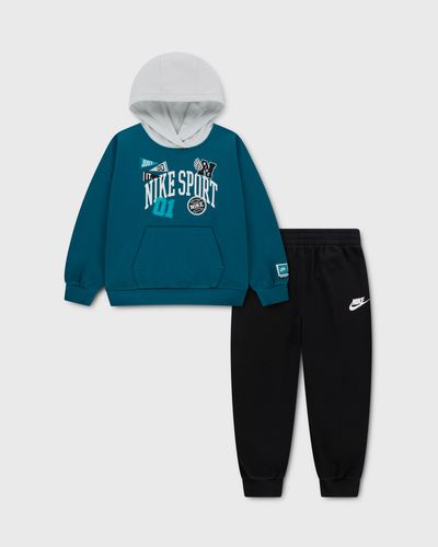 Nike MULTISPORT PO HOODIE SET, black|green