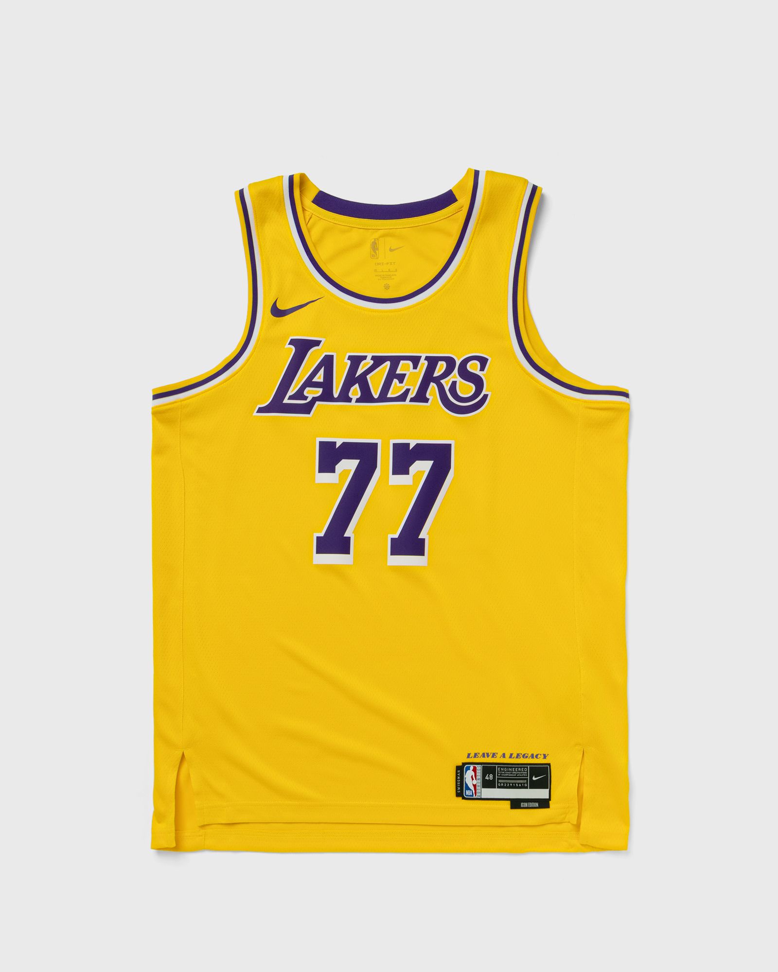 Nike NBA Swingman Jersey Los Angeles Lakers Icon Edition Luka Doncic #77, yellow